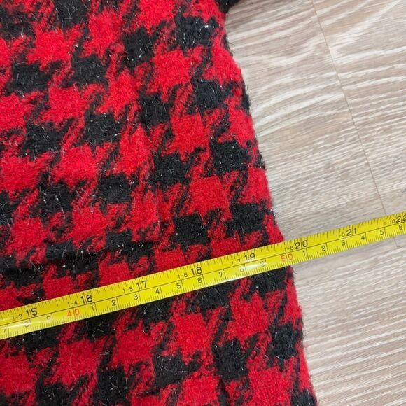 Pimkie Red Black Tweed Short Coat sz S - Picture 12 of 13